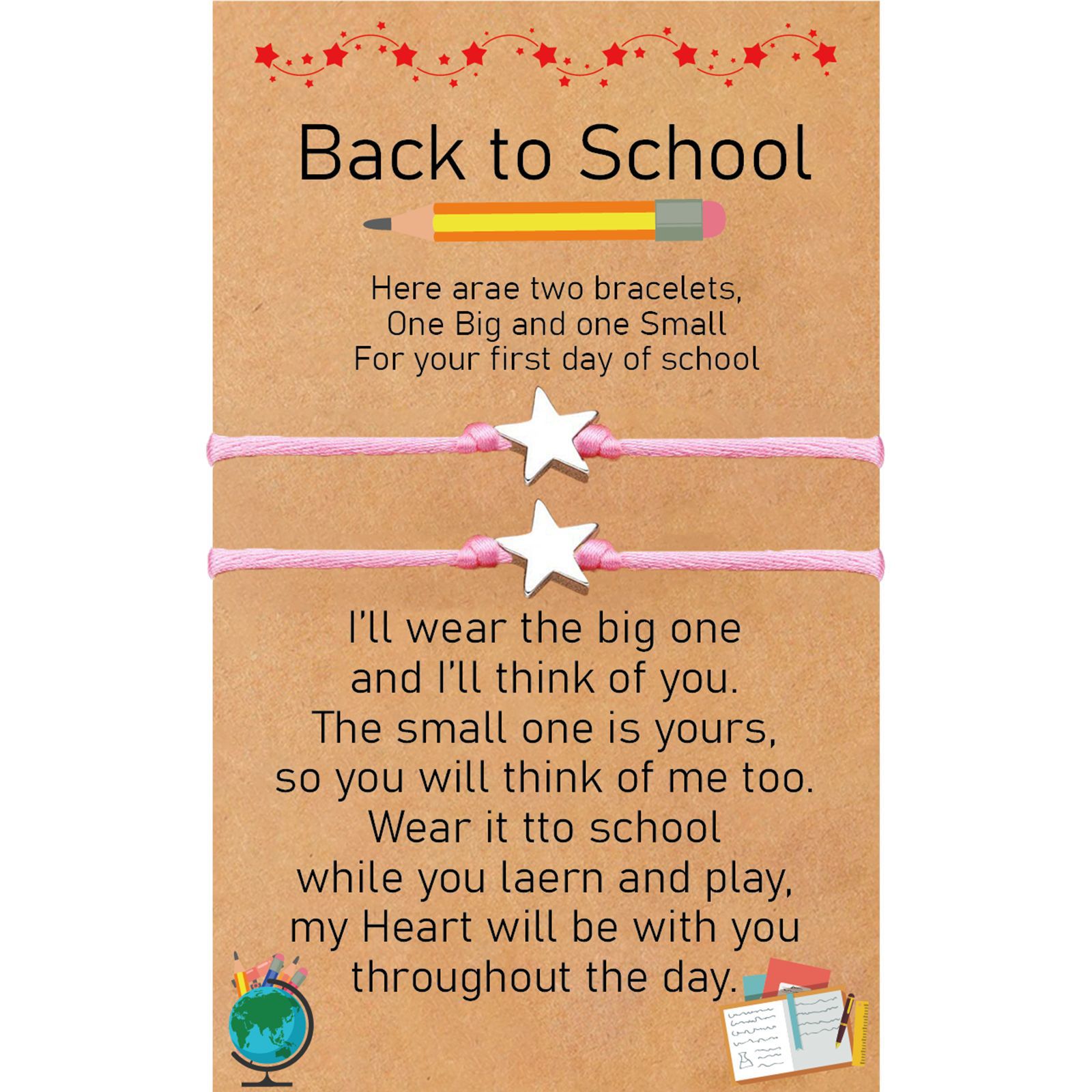 5:Pink Star suit School Card