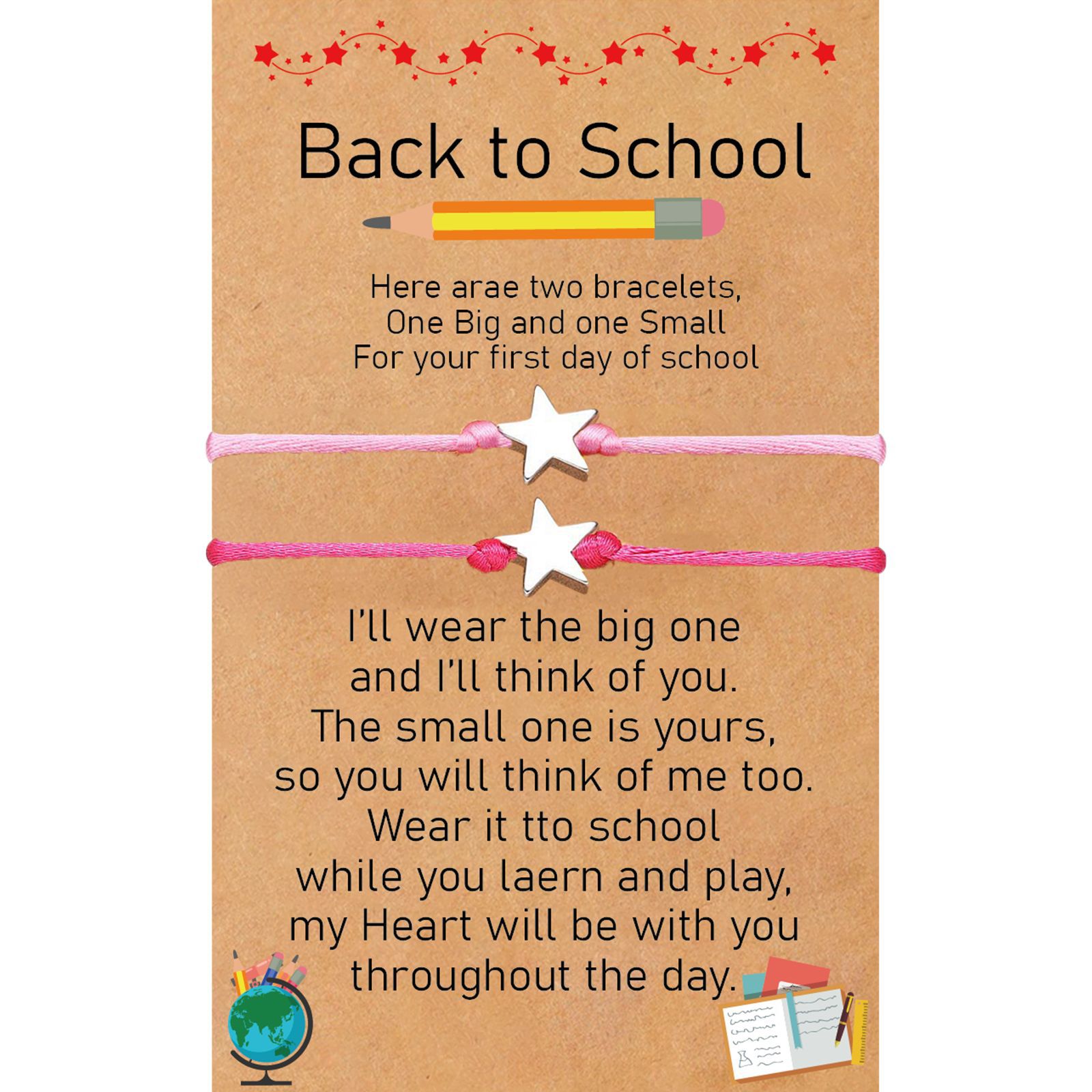 12:Pink Rose Star suit School Card