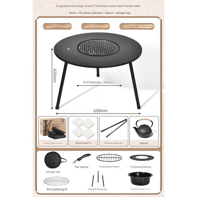 [extra large] fireplace   8-piece set   5kg charcoal   pot   bag