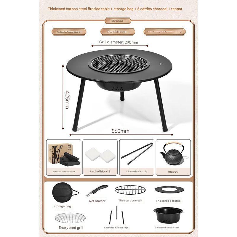 [large size] the stove   8-piece set   2.5kg charcoal   cast iron pot   storage bag