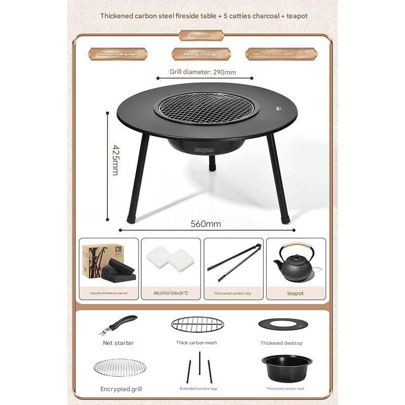 [large size] the stove   8-piece set   2.5kg charcoal   cast iron kettle