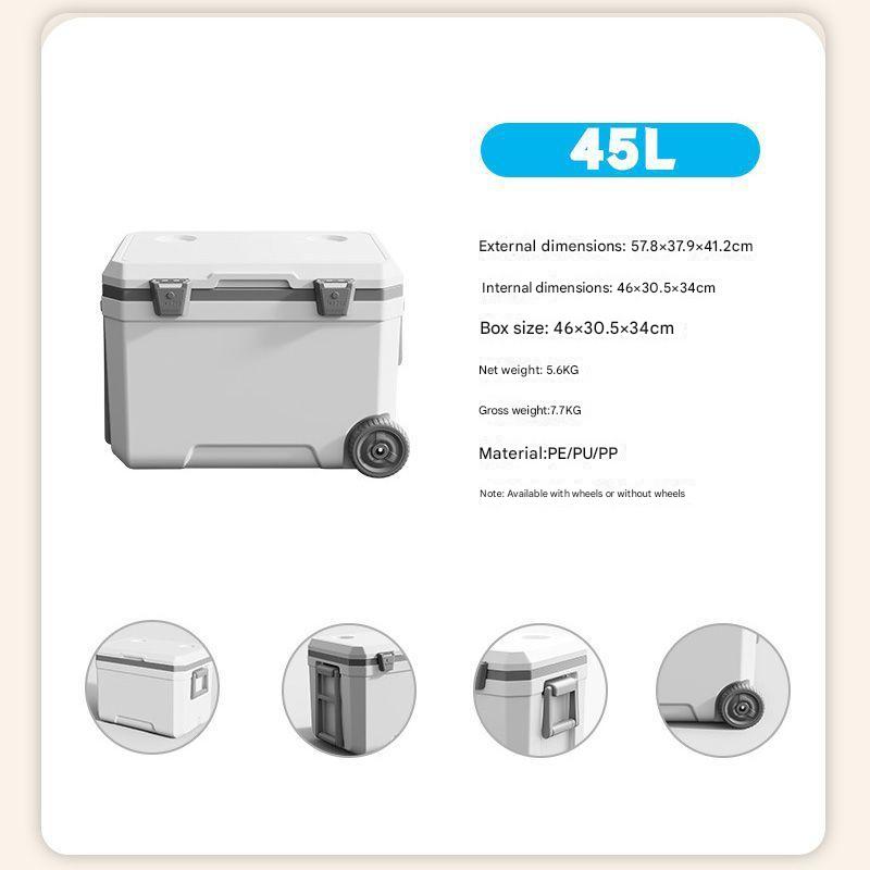 45L white with wheels refrigerated for 48 hours