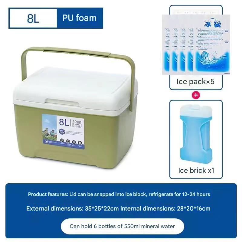 8L green pu cold insulation for 48 hours   ice brick ice bag