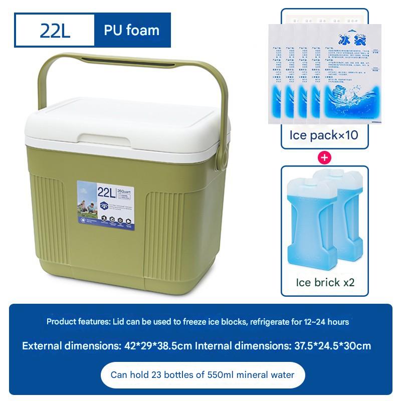 22L green pu cold insulation for 48 hours   ice brick ice bag