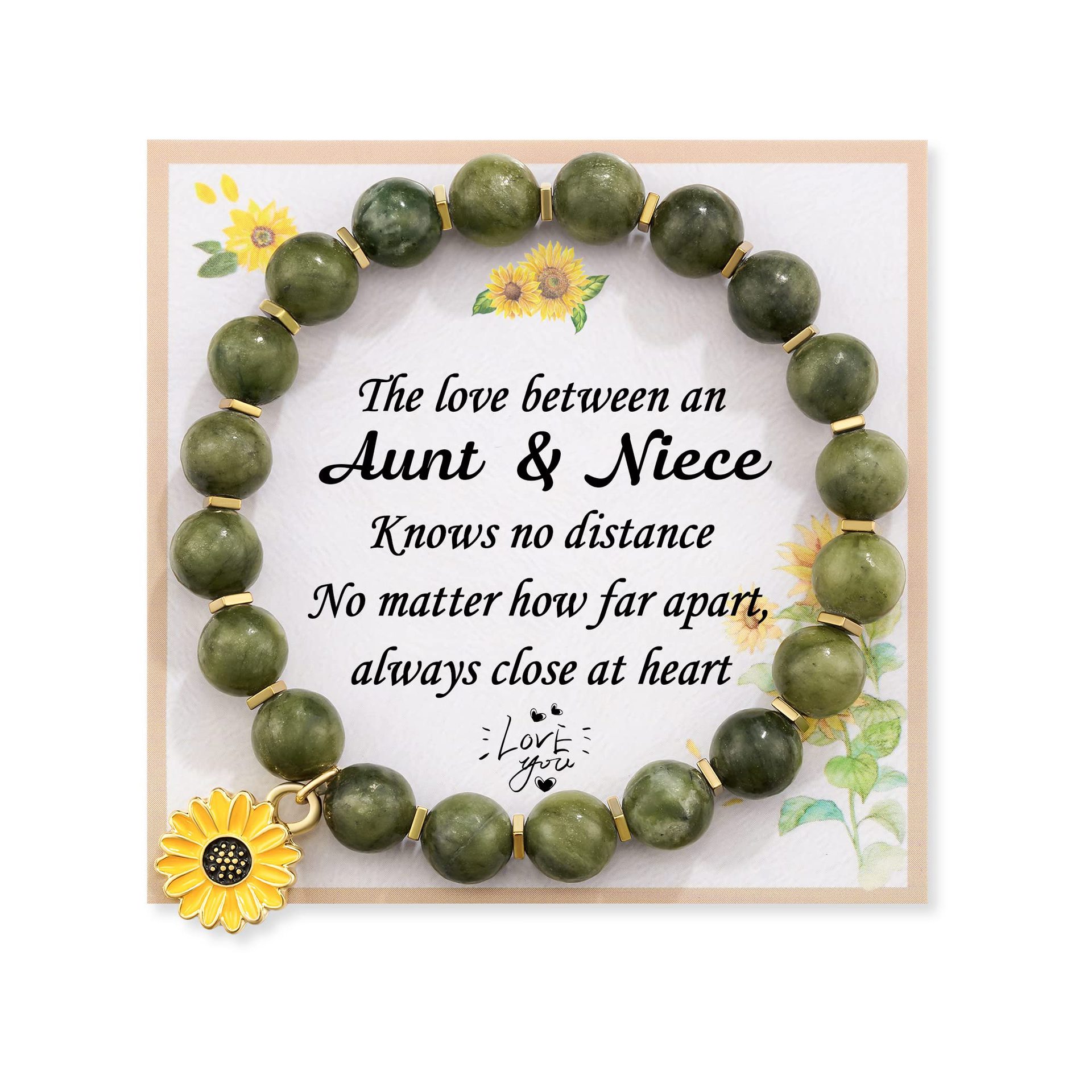 2:African Turquoise Sunflower Pendant Ant and Niece Card