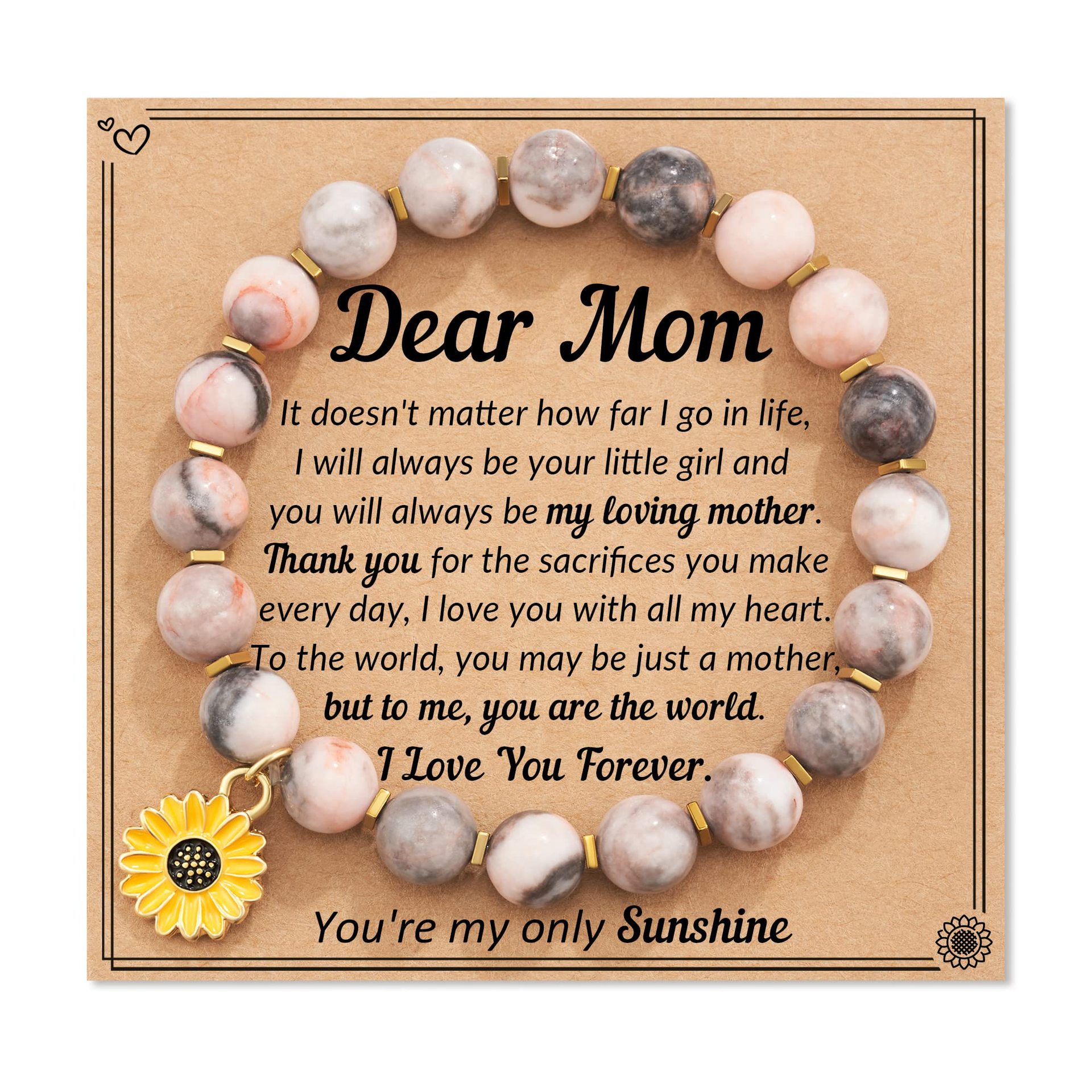 13:Pink Zebra Sunflower Pendant Dear Mom Card