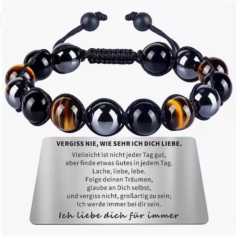 10MM Tiger Eye Bracelet VERGISS Steel Brand