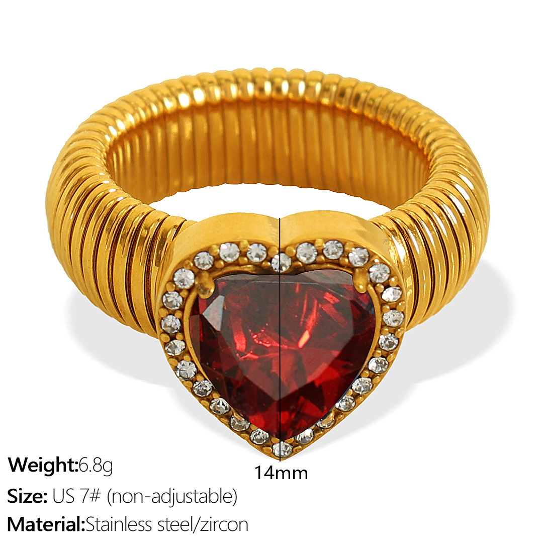 JZ50 Meiwei 7# Red Zirconium Gold Ring
