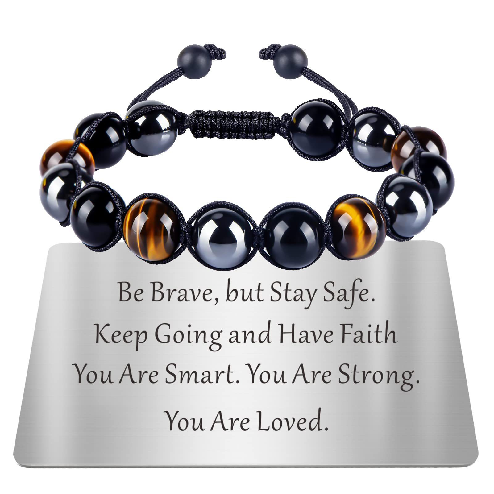 10MM Tiger Eye Bracelet Loved Steel Brand