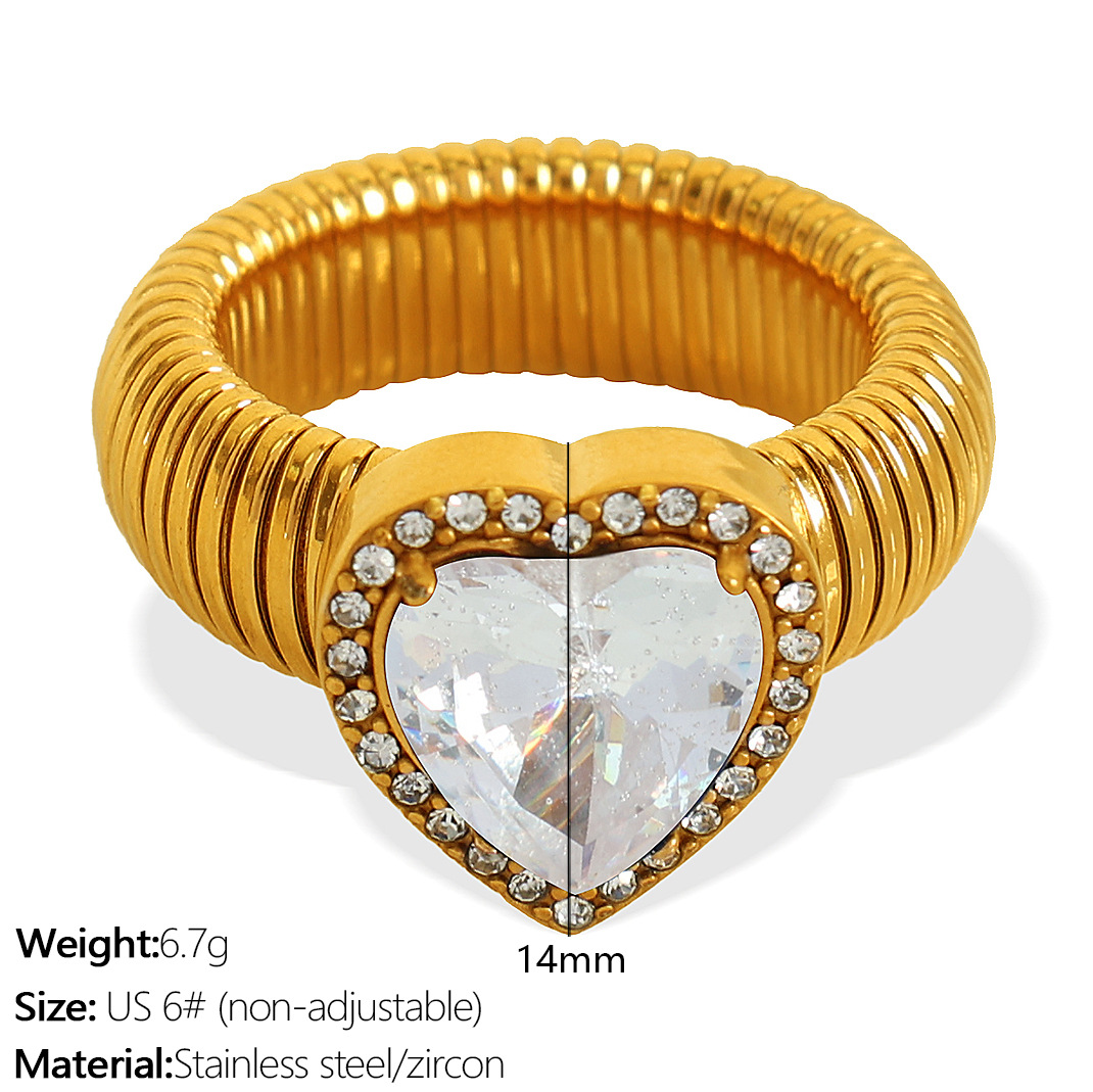 1:JZ50 Meiwei 6# White Zirconium Gold Ring
