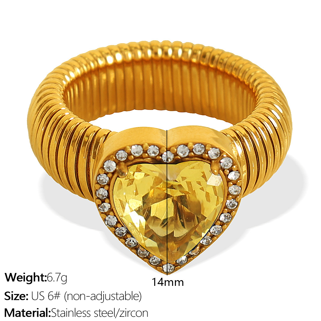5:JZ50 Meiwei 6# Yellow Zirconium Gold Ring