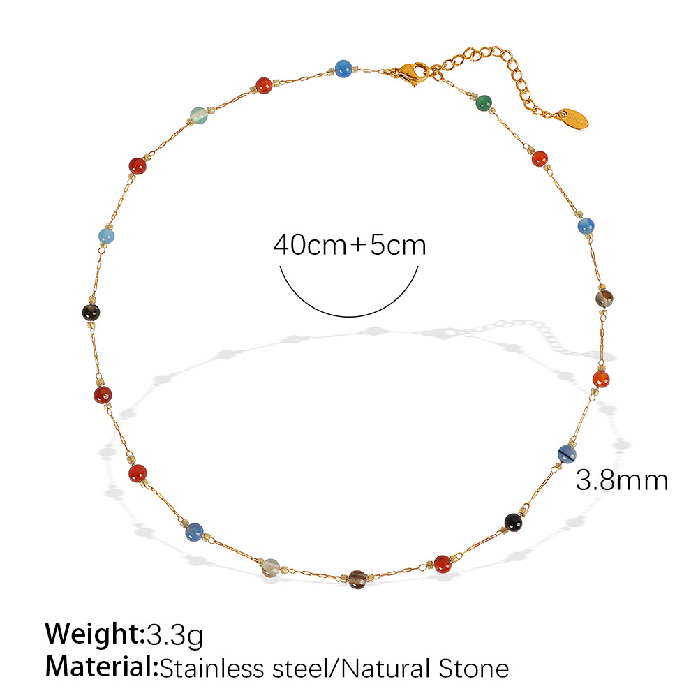 Colored stone necklace