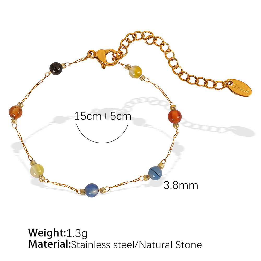 2:Sl85 colored stone gold bracelet