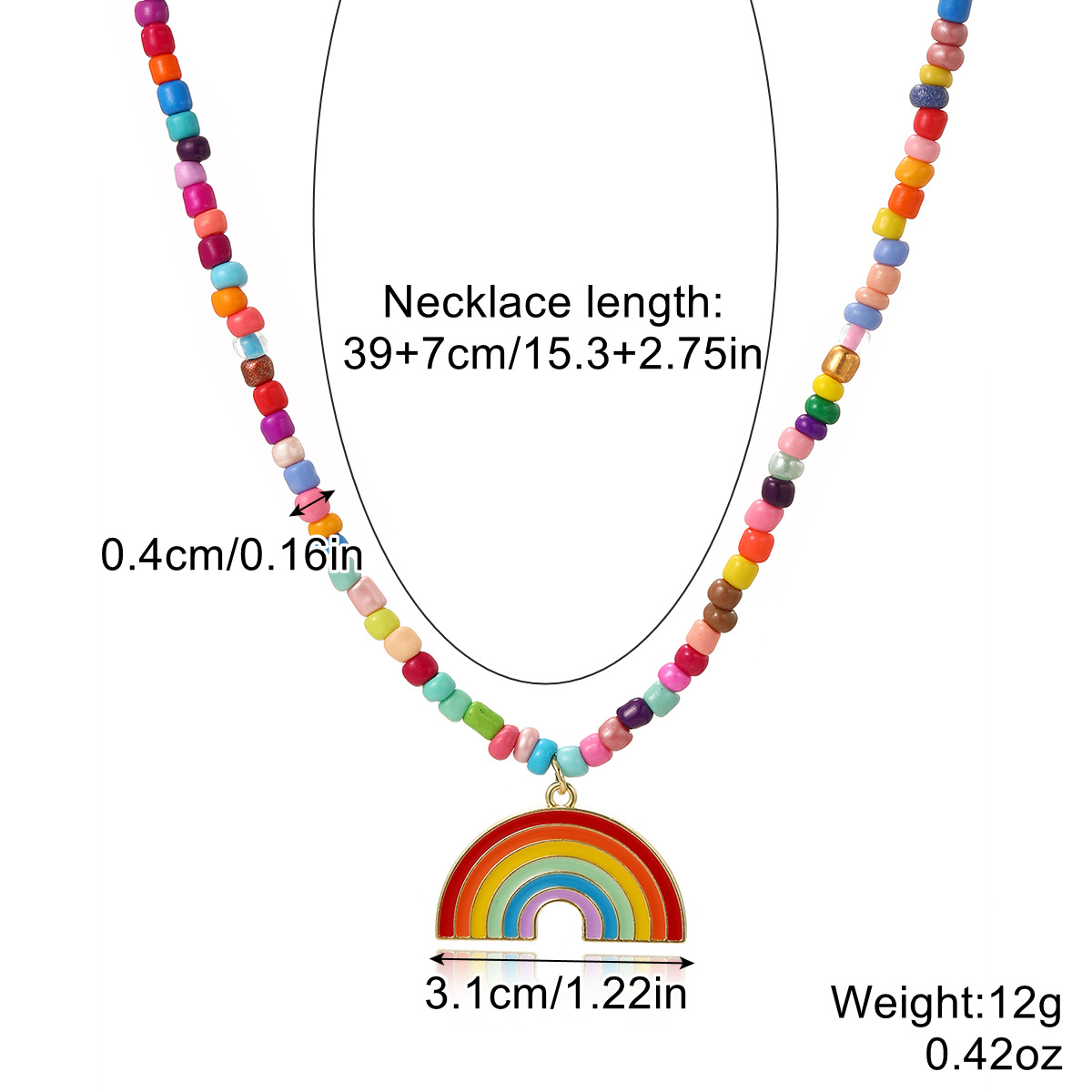 4:N2305-50 rice beads rainbow
