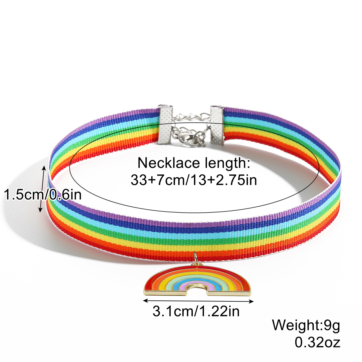 7:N2305-53 Rainbow Pendant Neck Chain
