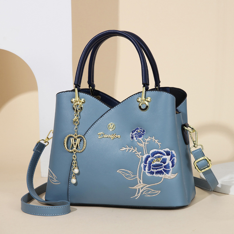 Embroidery model-sky blue