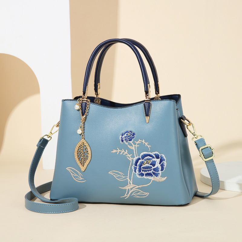 Embroidery model-sky blue