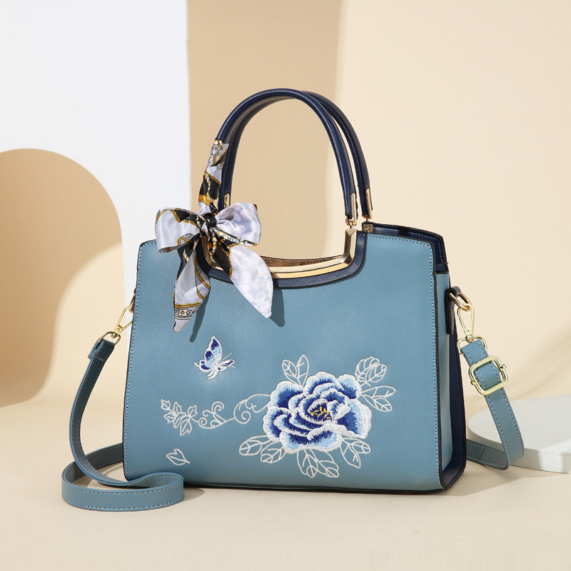 Embroidery model-sky blue