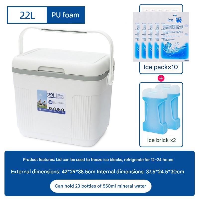 22L white gray pu cold insulation for 48 hours   ice brick ice bag