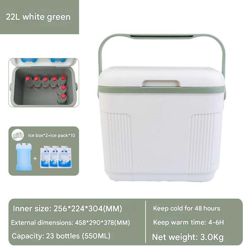 22L white and green pu cold insulation for 48 hours   ice brick ice bag