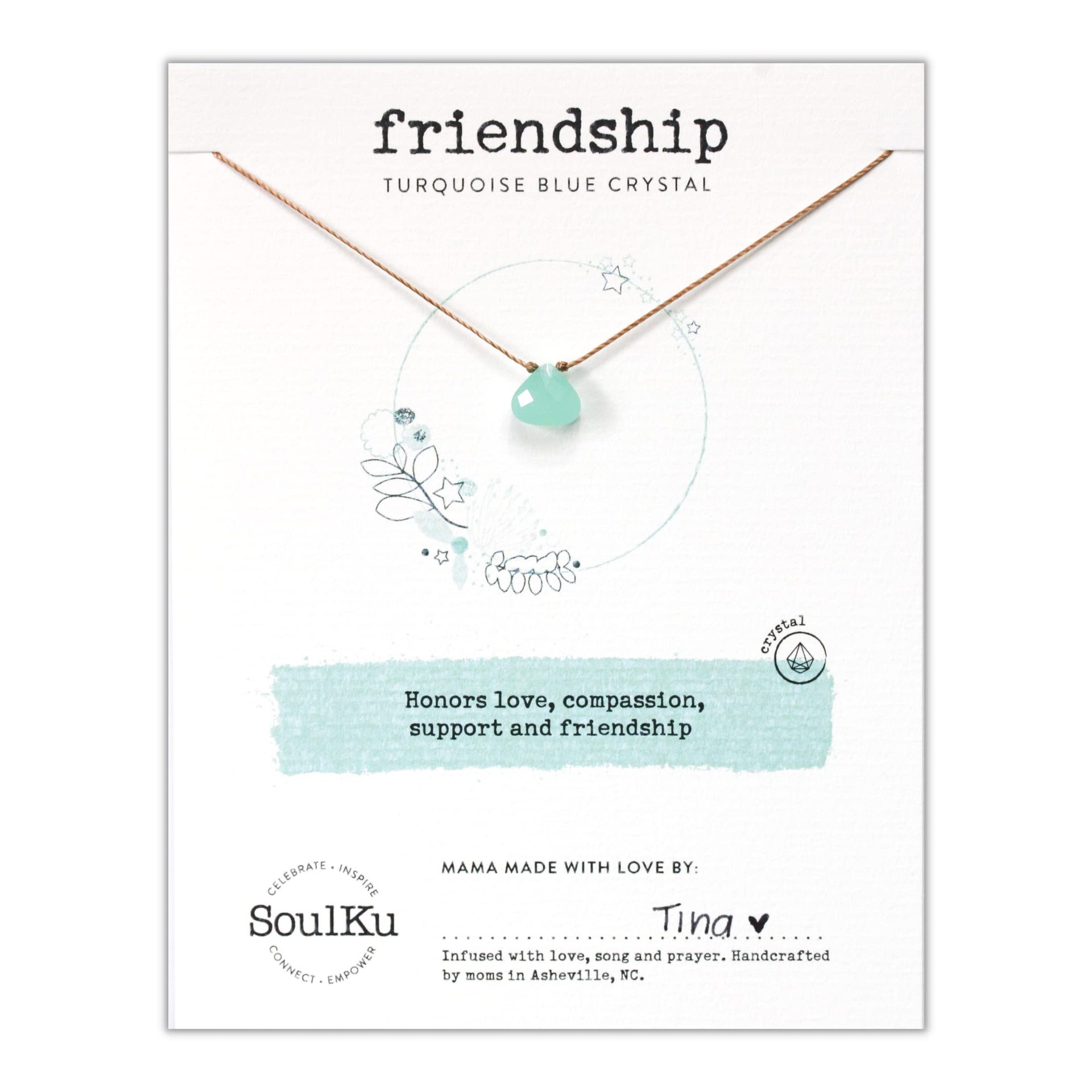 1:Green aventurine water drop necklace   card