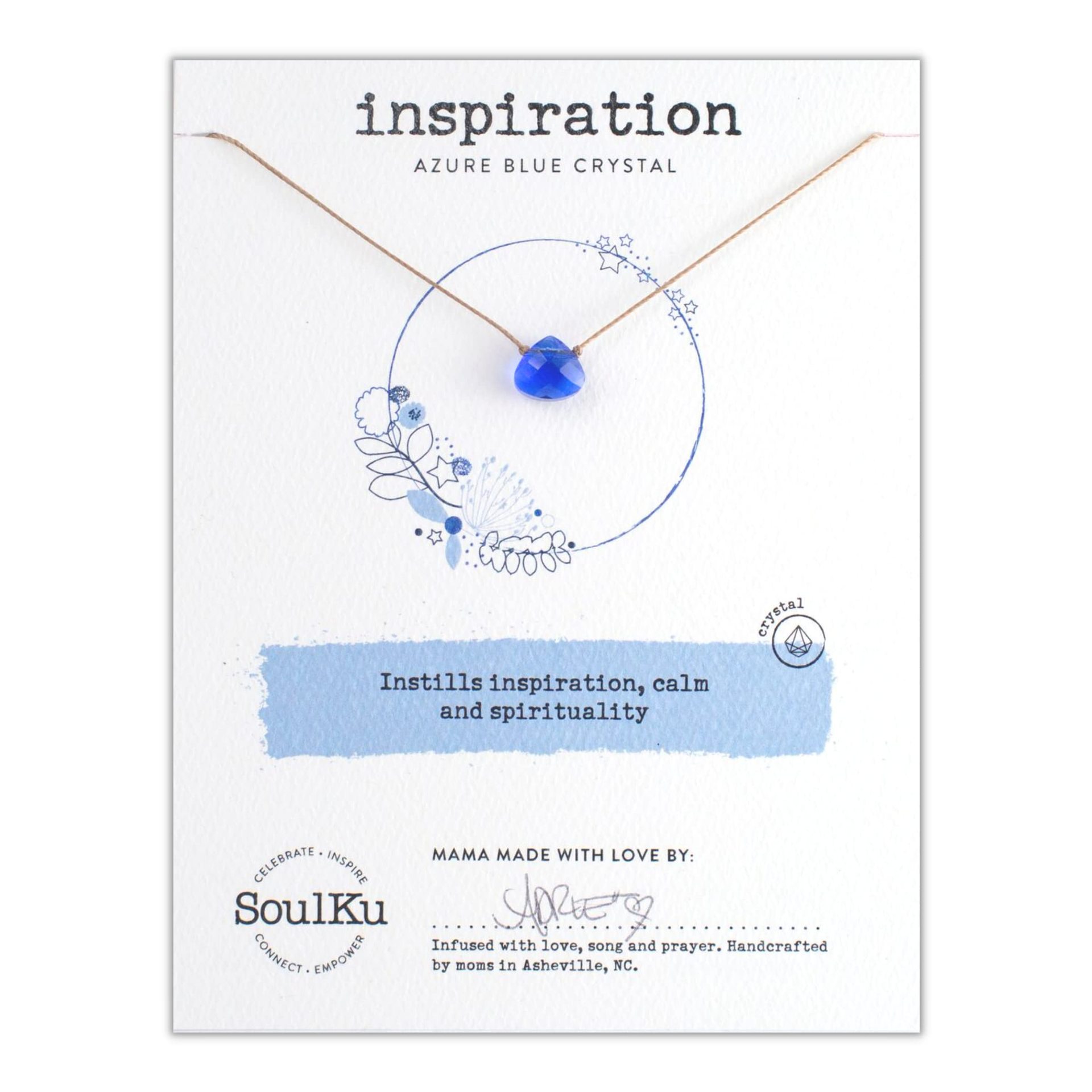 4:Blue water drop necklace   card