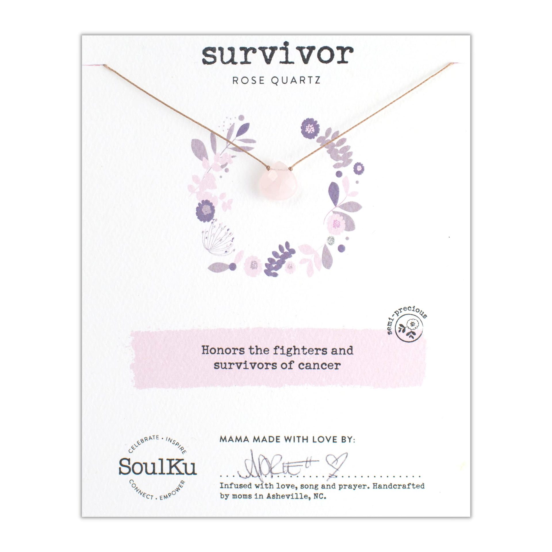 7:Rose quartz water drop necklace   card