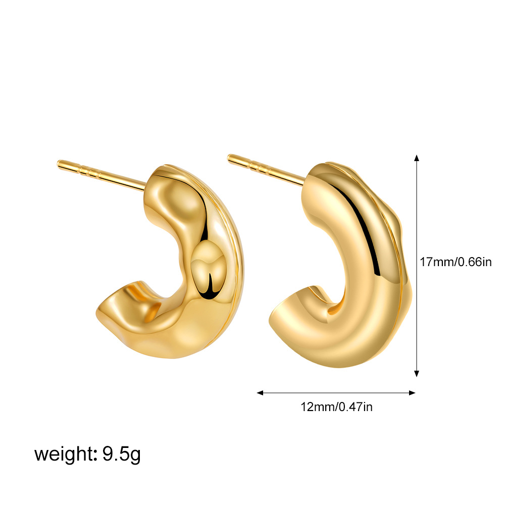 Gold hammered c shape