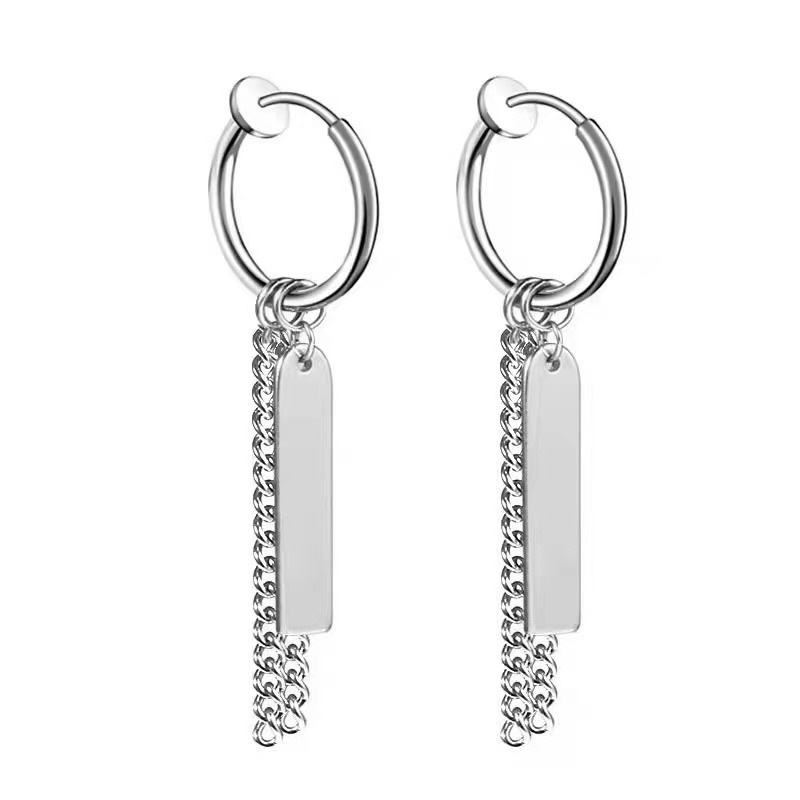 3:Chain ear clip steel color