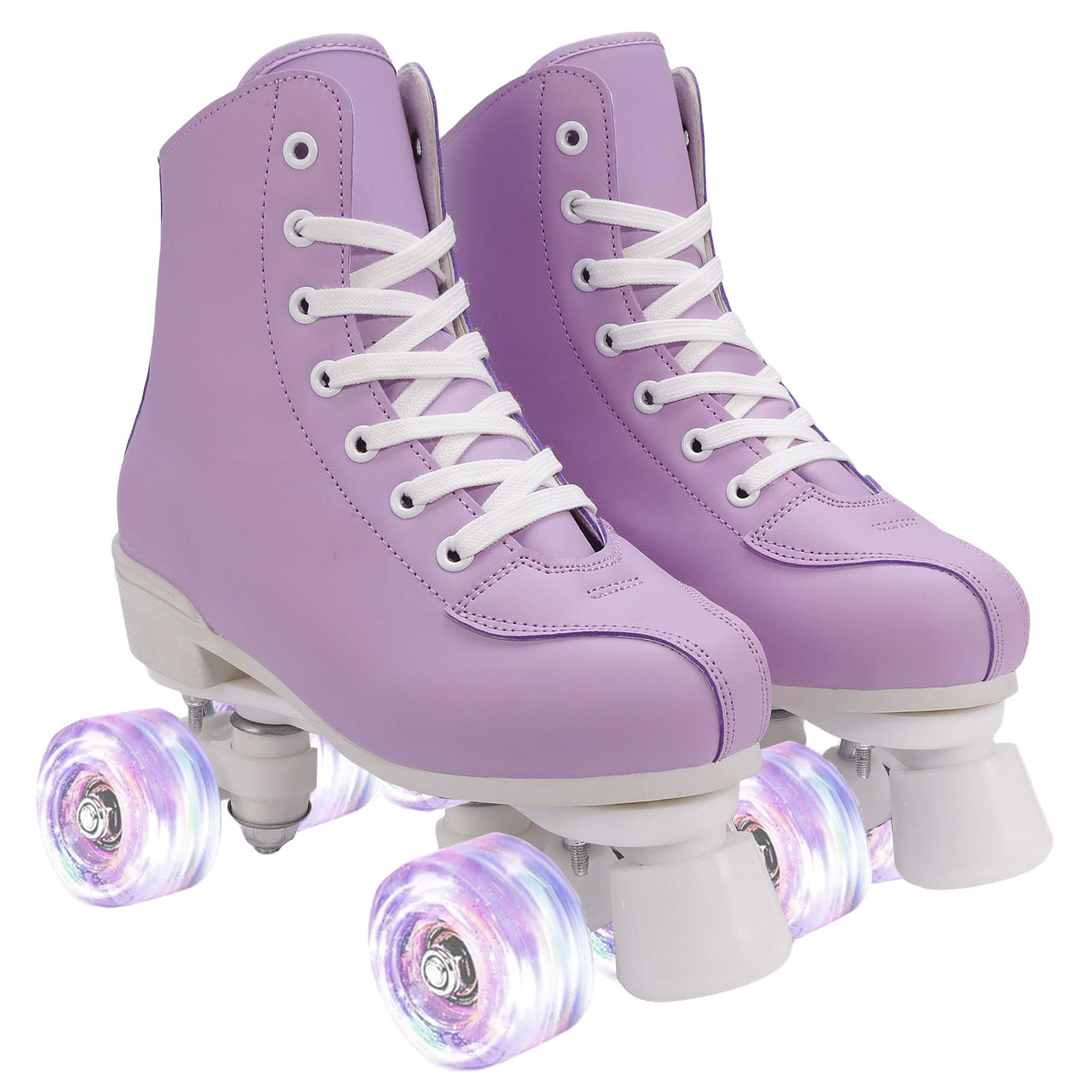 Purple and white flash heel