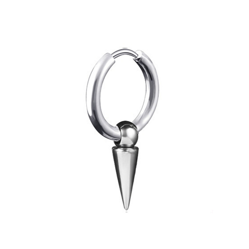 1:Earrings triangle steel color