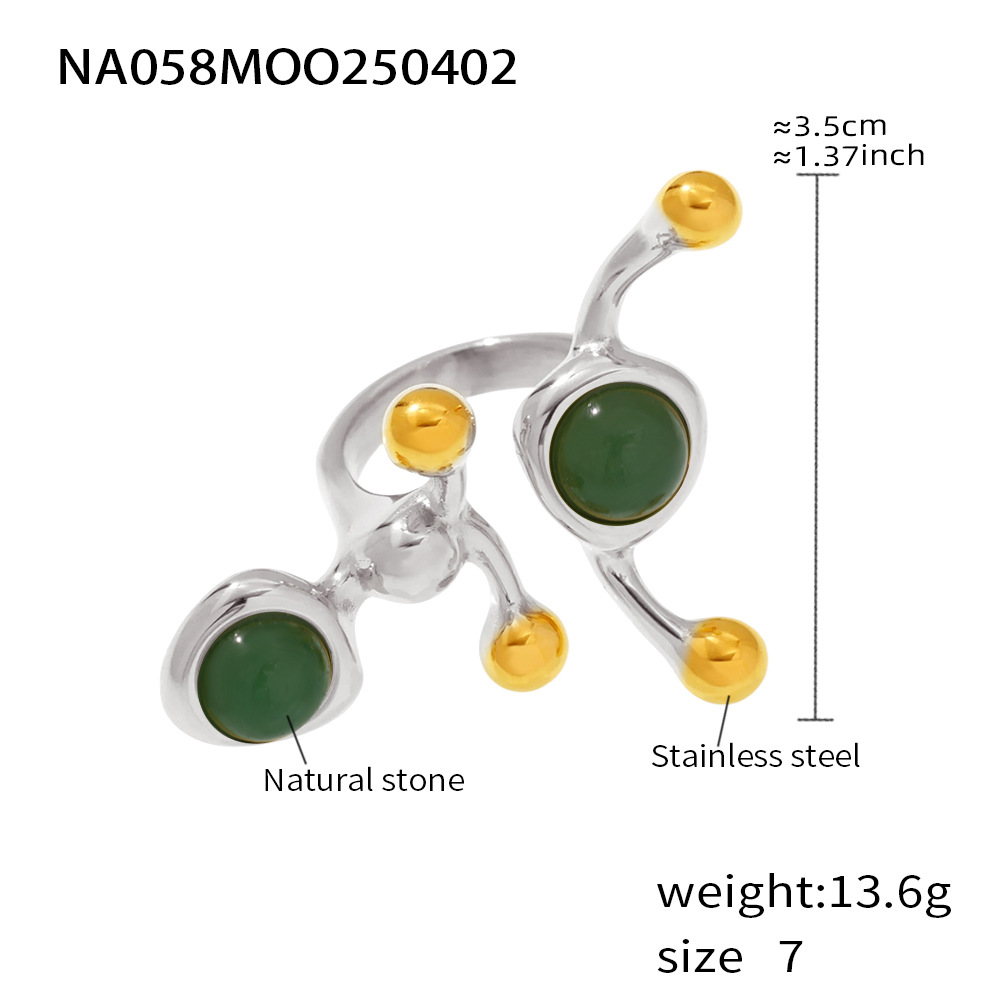 A058-aventurine green gold ring