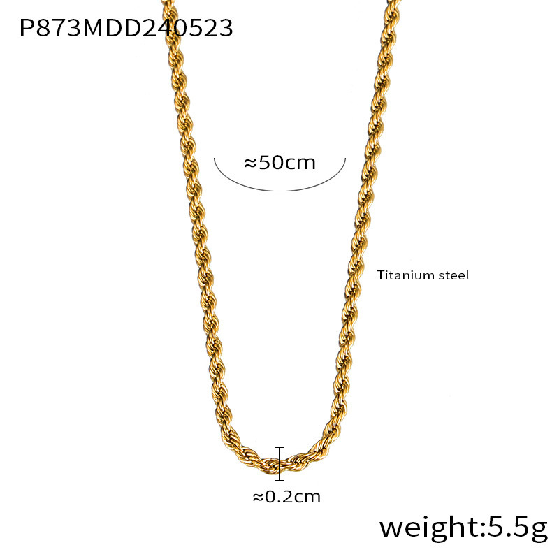P873-fine golden twist chain 50cm