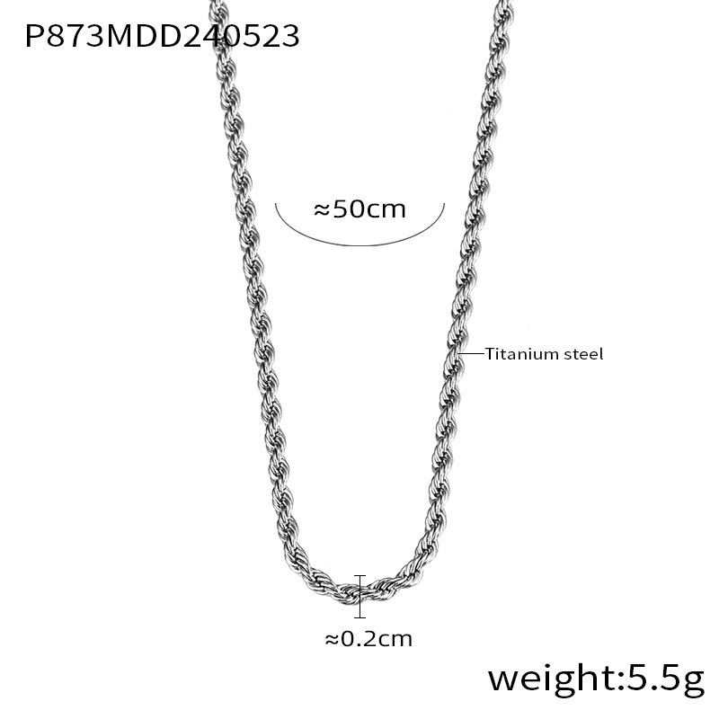 P873-fine steel twist chain 50cm