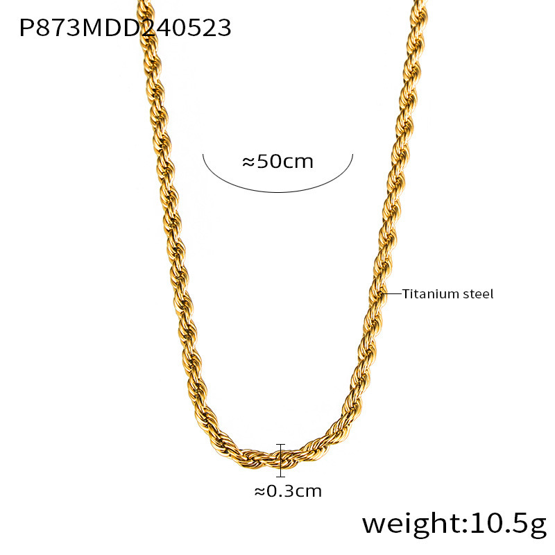 2:P873-thick golden twist chain 50cm