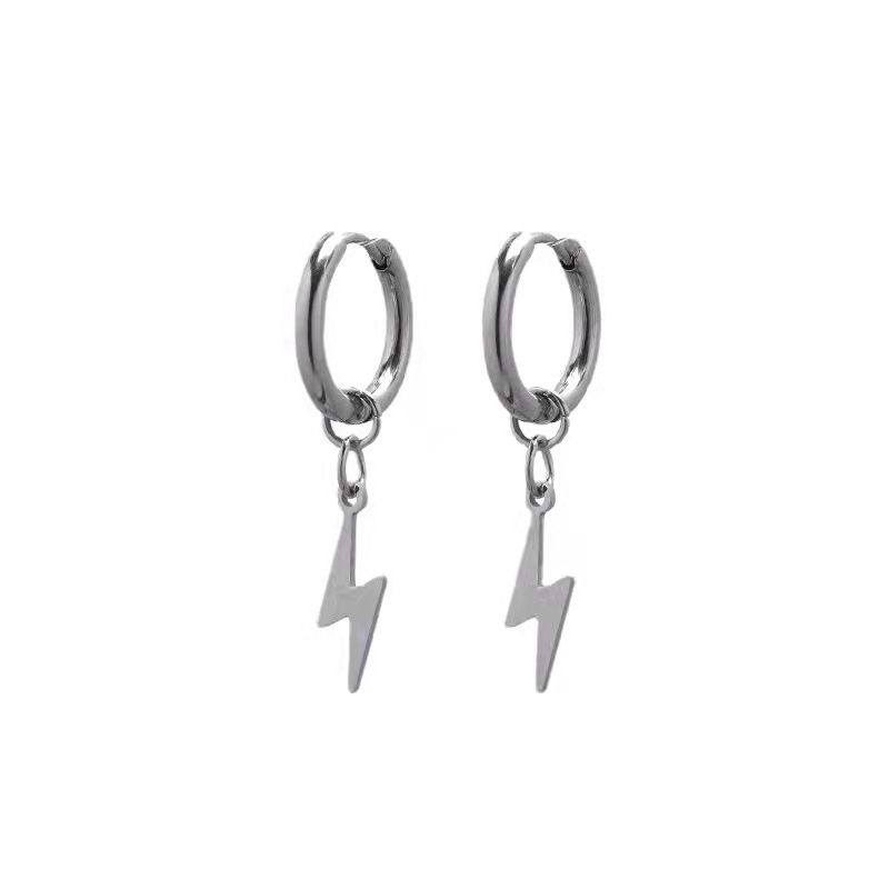 1:Lightning Earrings Steel