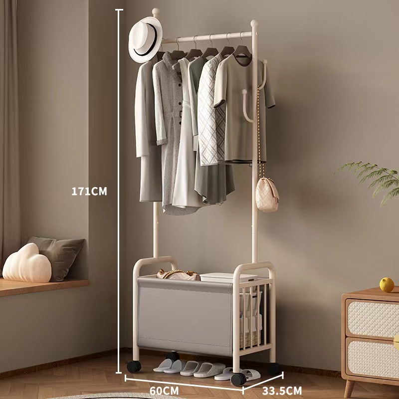 60 wide milk white coat rack gray leather basket
