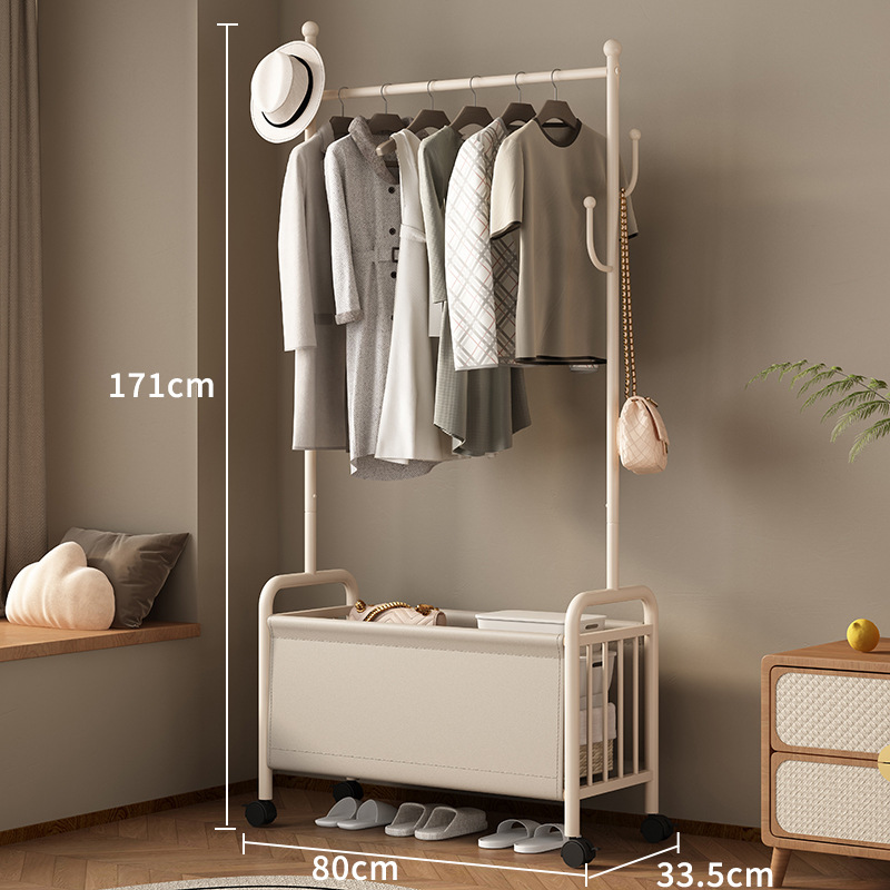 80 wide milk white coat rack rice white leather basket