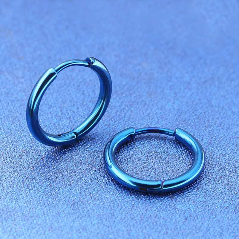 14mm coil earrings Blue