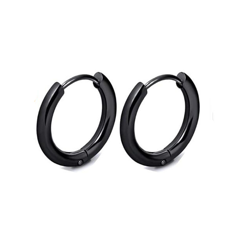 10:12mm coil earrings Black