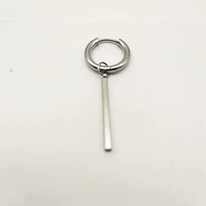 3:Earrings square bar steel color