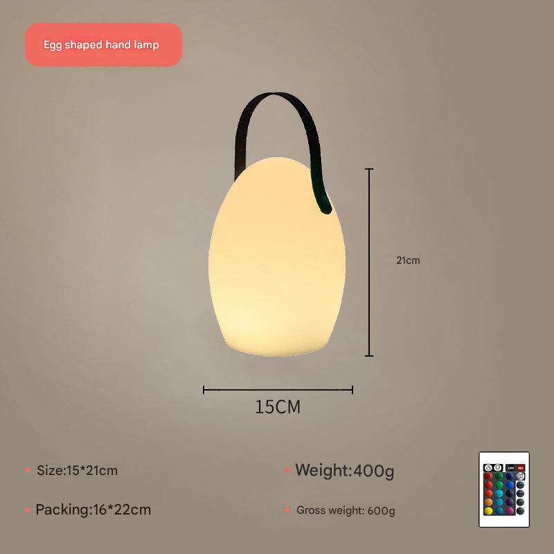 Egg-shaped portable lamp: 15*21cm