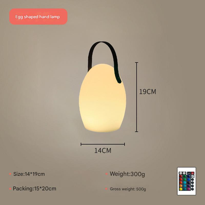 Egg-shaped hand lamp: 14*19cm