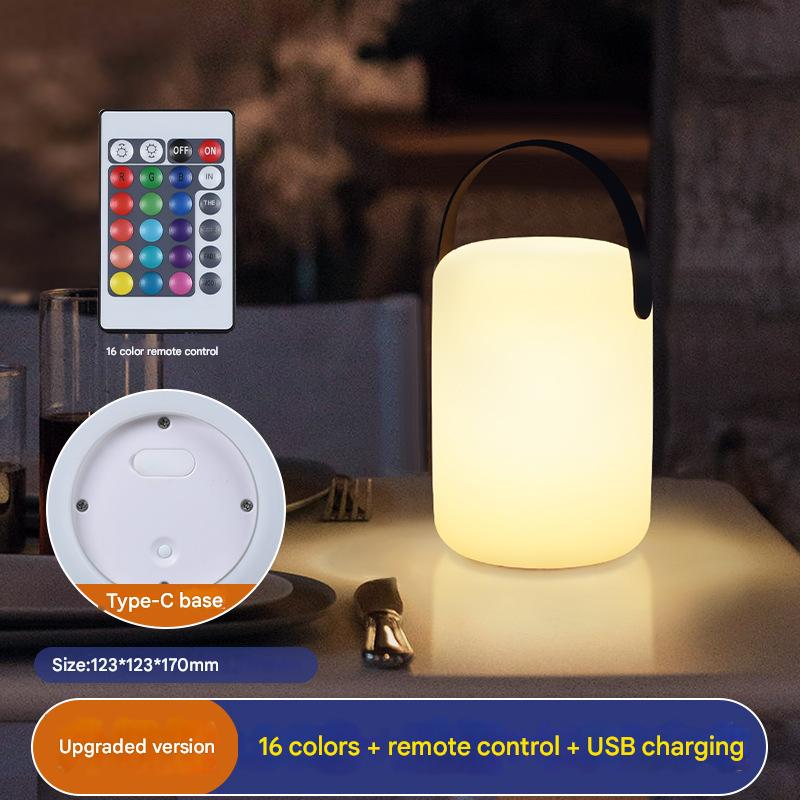 [Cylindrical portable lamp-upgraded version] 16 color   Remote Control   USB charging
