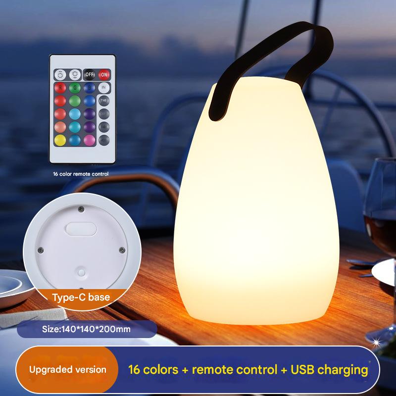 [Round portable lamp-upgraded version] 16 color   Remote Control   USB charging