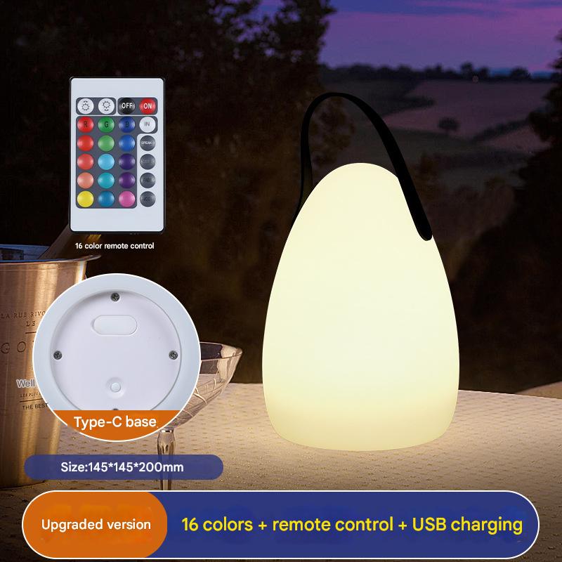 [Egg-shaped portable lamp-upgraded version] 16 color   Remote Control   USB charging