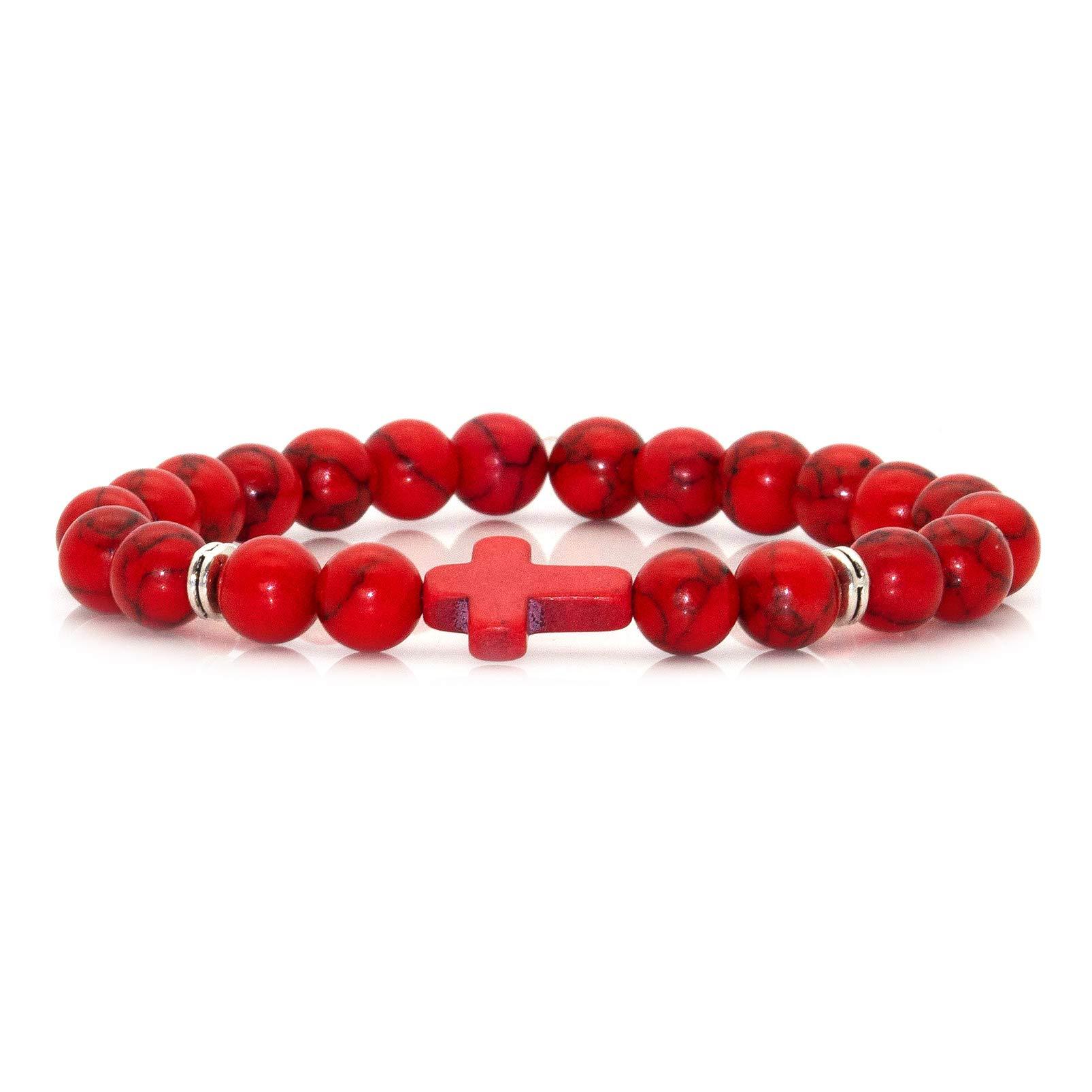 Red turquoise cross bracelet