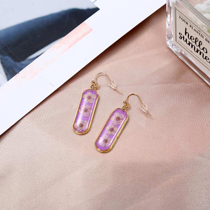 7:8 purple bottom rectangular round head purple daffodil eardrop