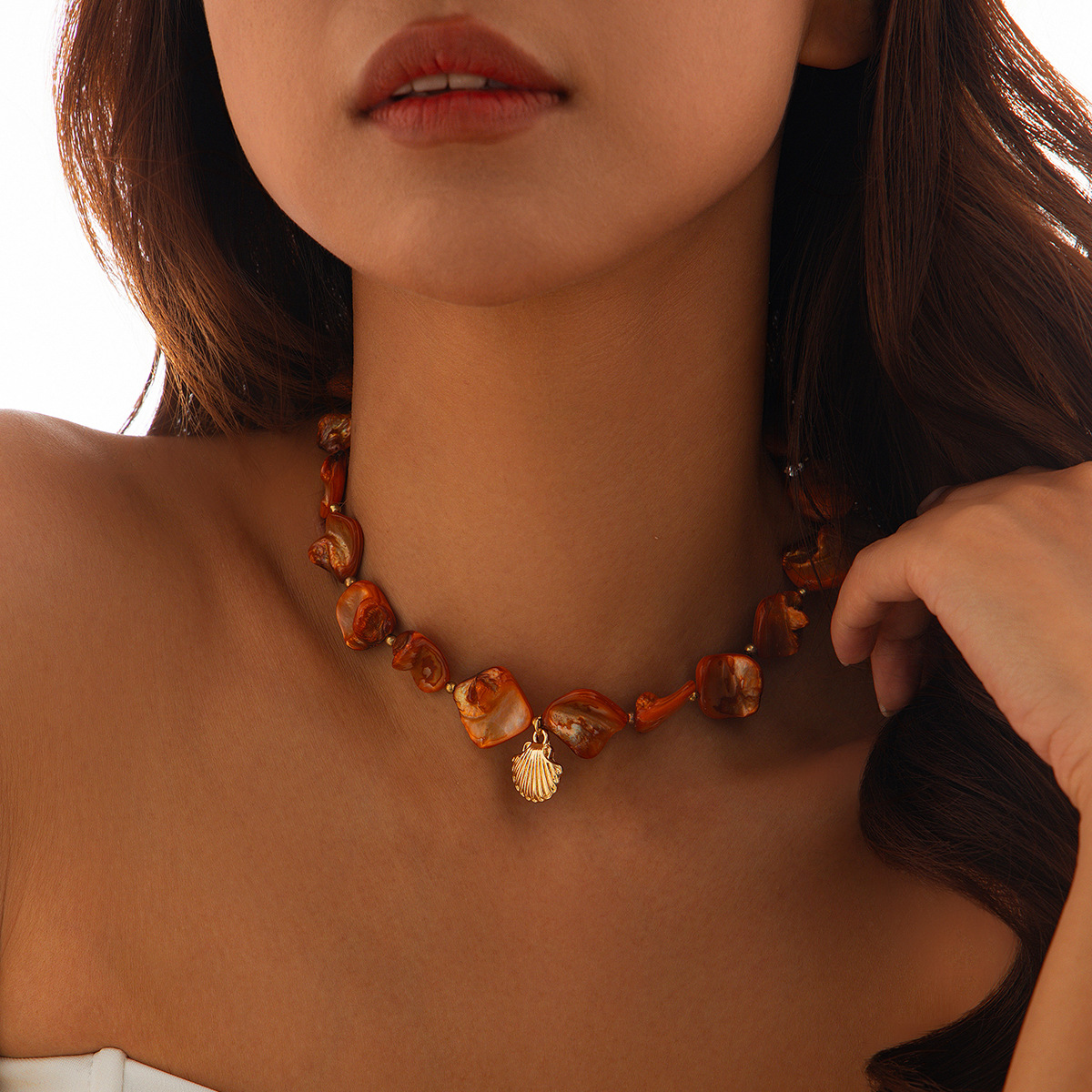 04 necklace orange 6640