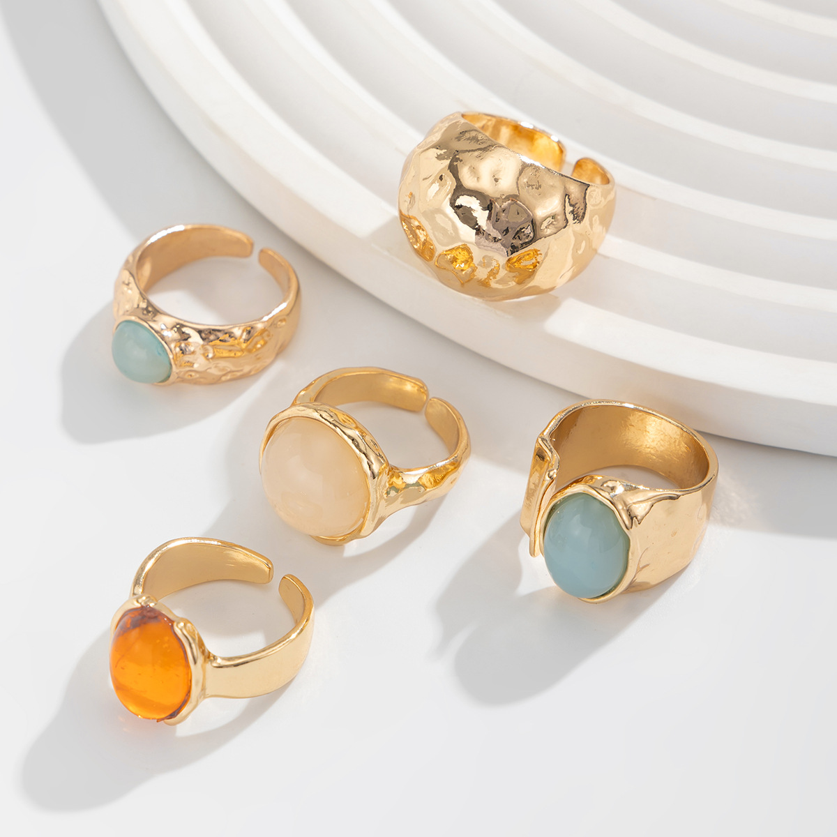 1:Light gold ring set 5803